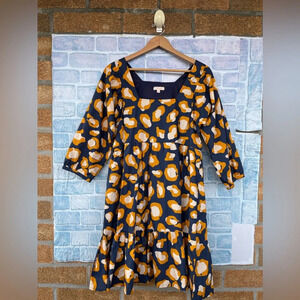 Pink Chicken New York Women's 
Dress in Navy mustard size medium